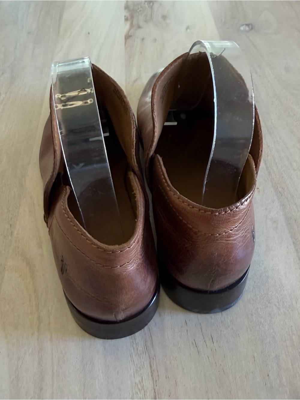 Frye Elyssa Shootie Ankle Boots Cognac Brown Waxed Leather Size 8 - Picture 3 of 8